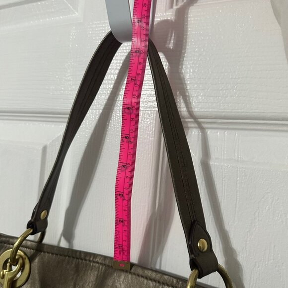 Coach Crossbody Purse, Metallic Bronze/Brown Leather.  Authentic - Picture 7 of 8